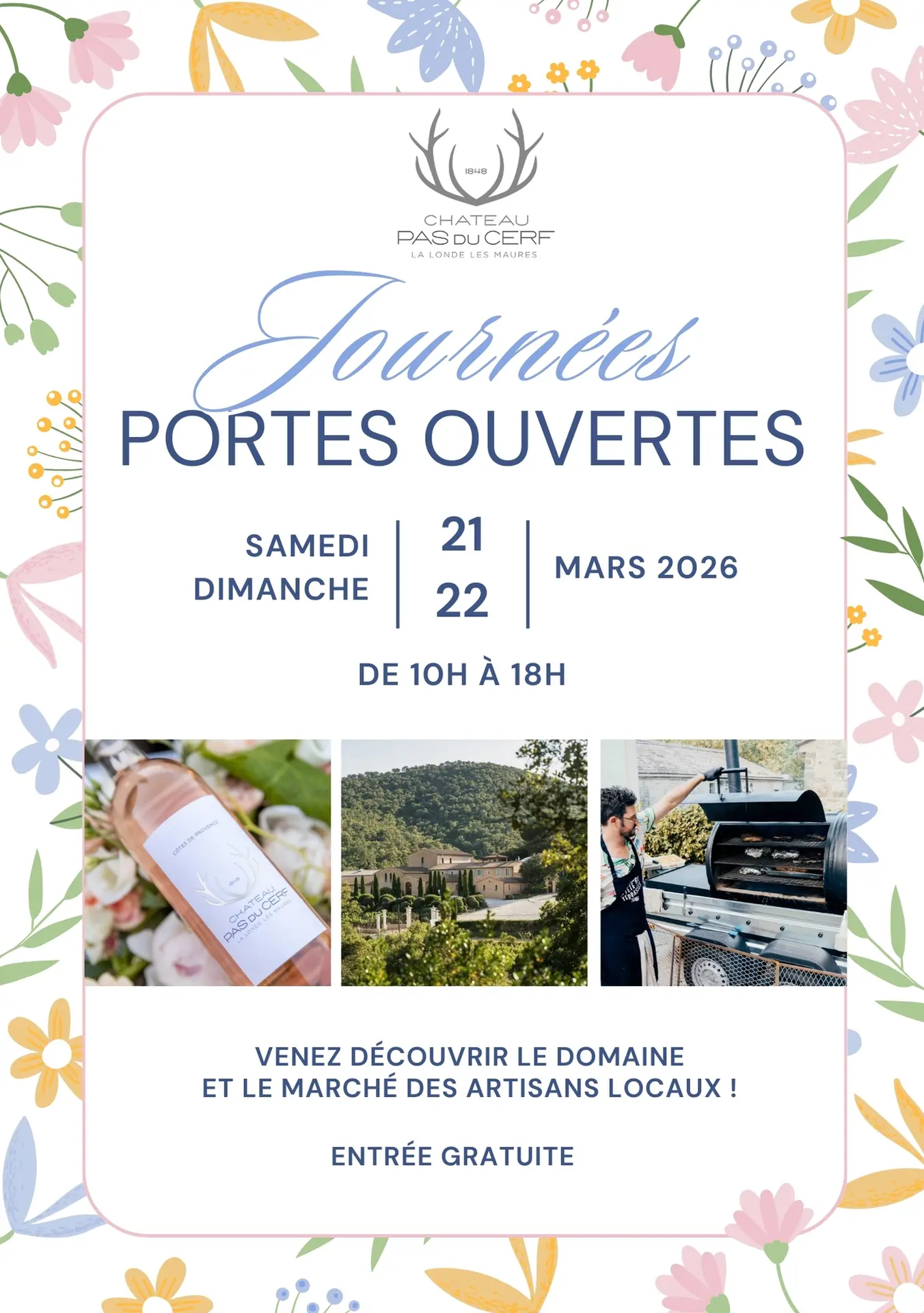 Journées Portes ouvertes au Château Pas du Cerf à la Londe les Maures