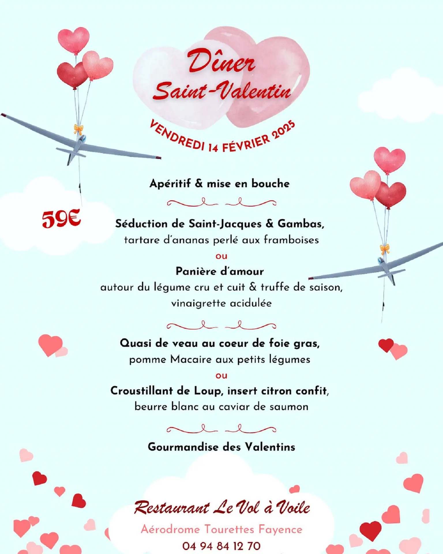 le Menu St Valentin