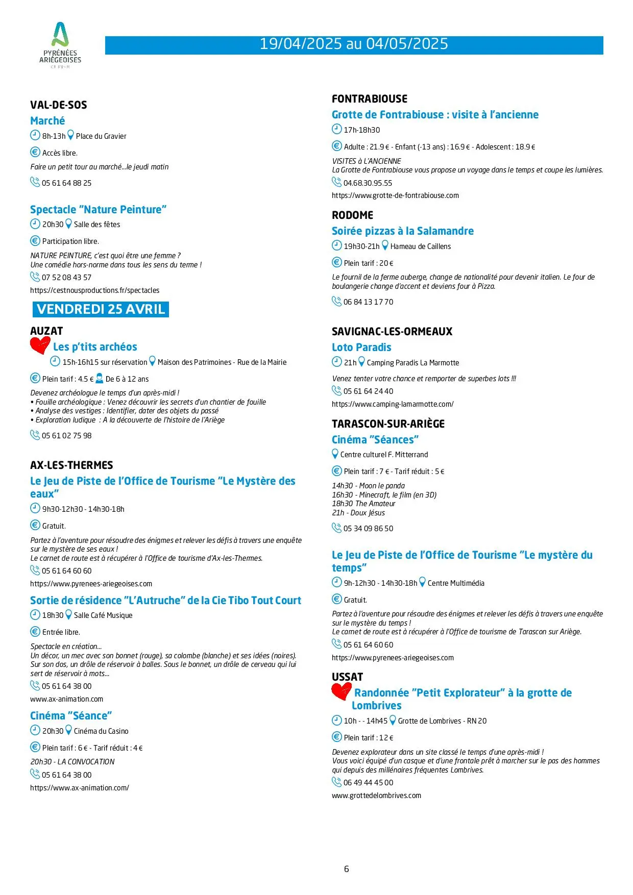 Programme du 19.04 au 04.05.2025
