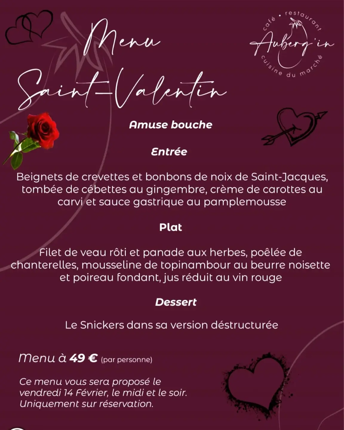 Visuel_Menu Saint-Valentin - Auberg'in café-restaurant_Saint-Rémy