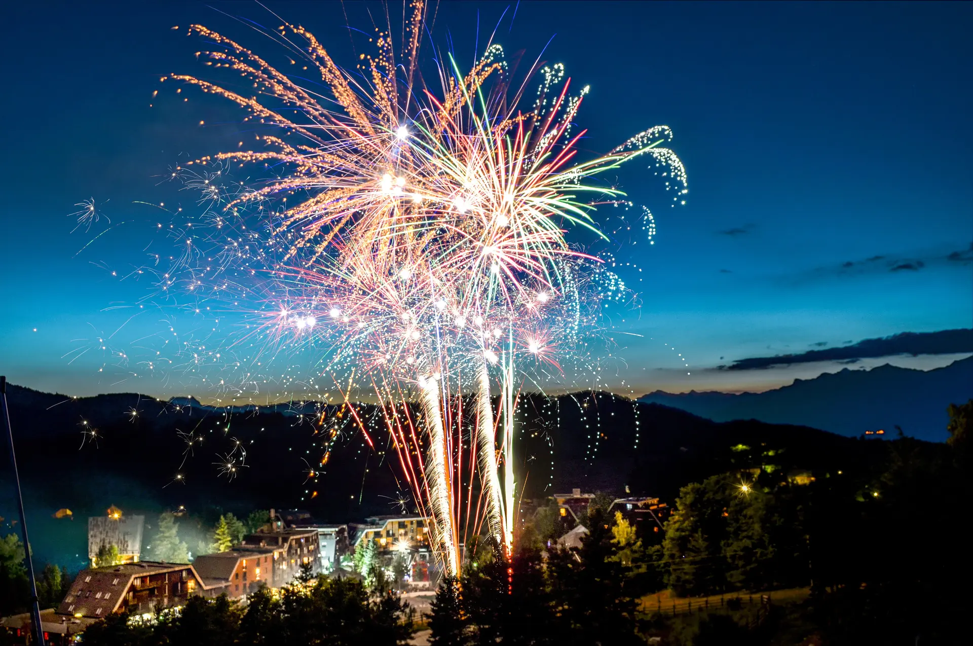 Feu d'artifice à la station de Montclar