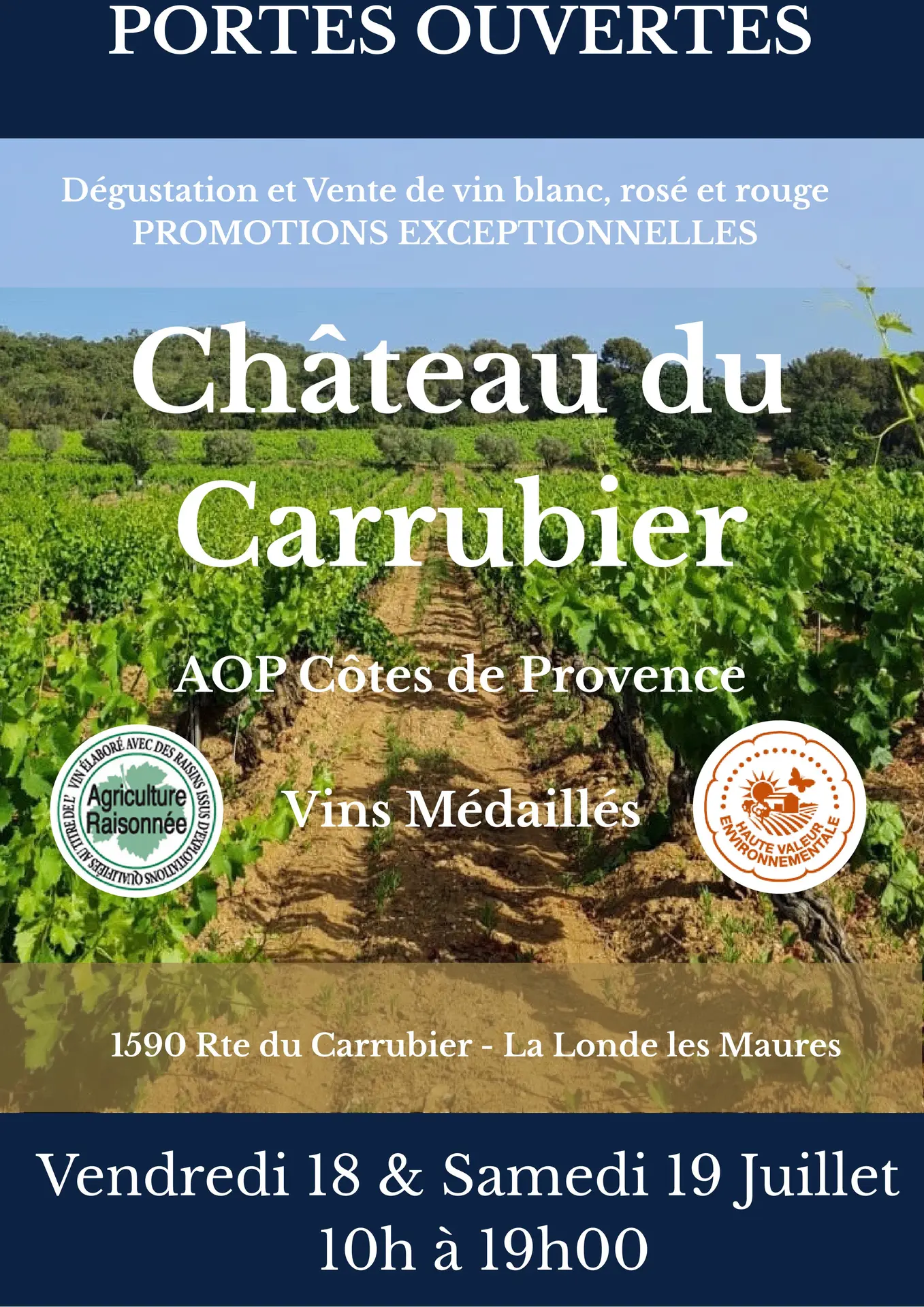 Journées Portes Ouvertes au Château du Carrubier_La Londe-les-Maures
