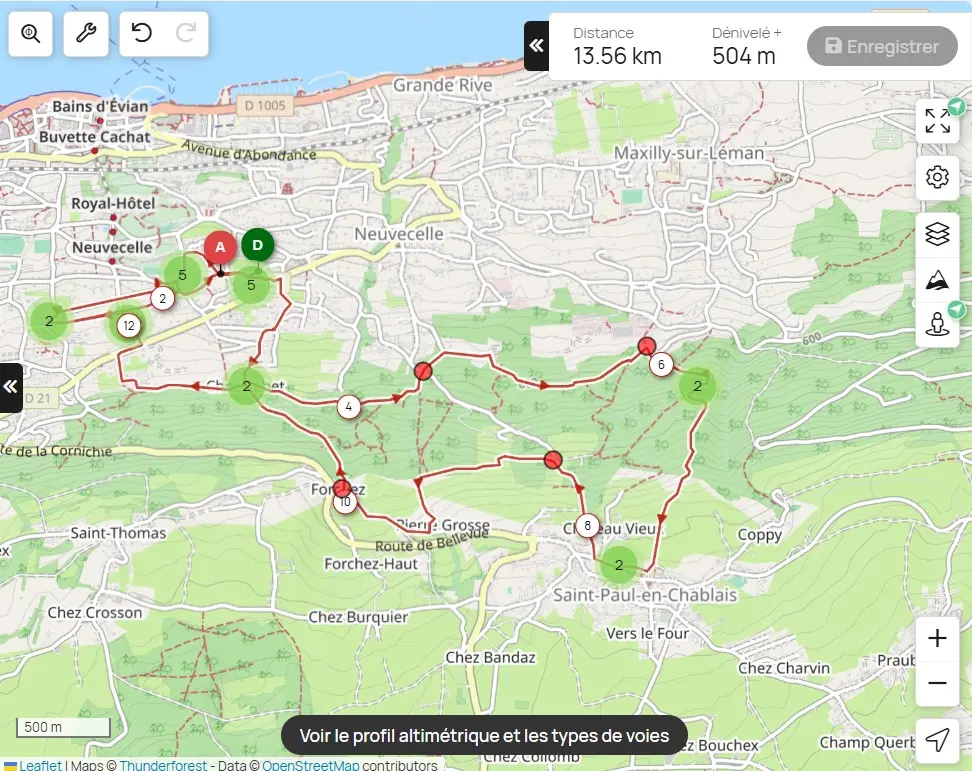 Parcours du Trail de 14km