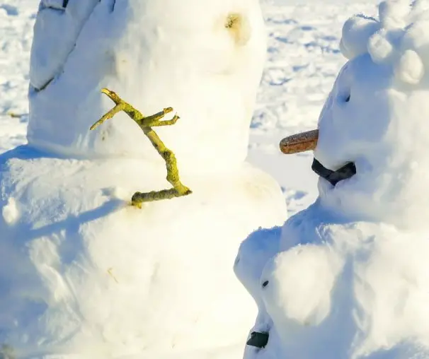 Sculptures sur neige du Nouvel An