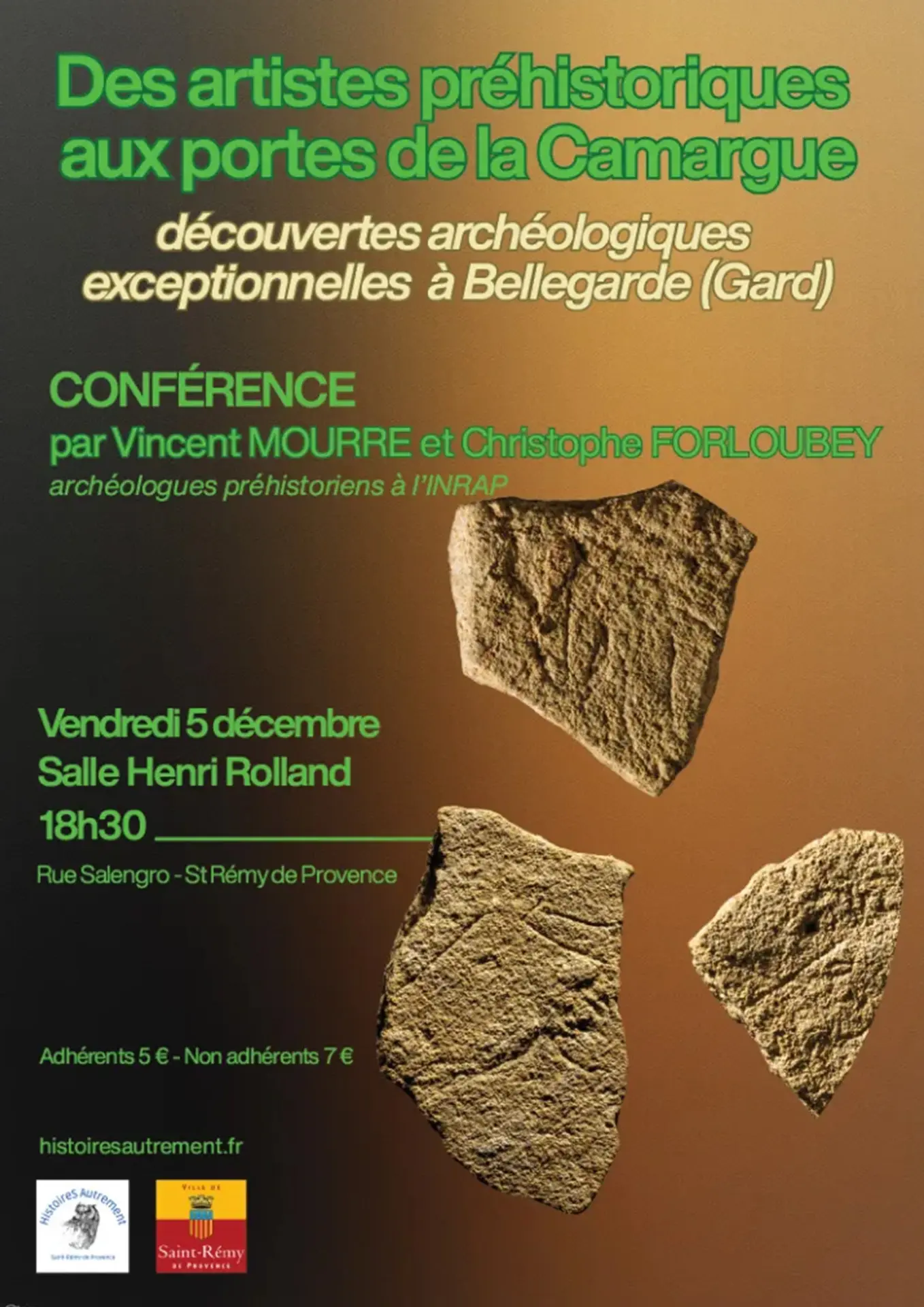 Affiche conference Des artistes préhistoriques aux portes de la Camargues