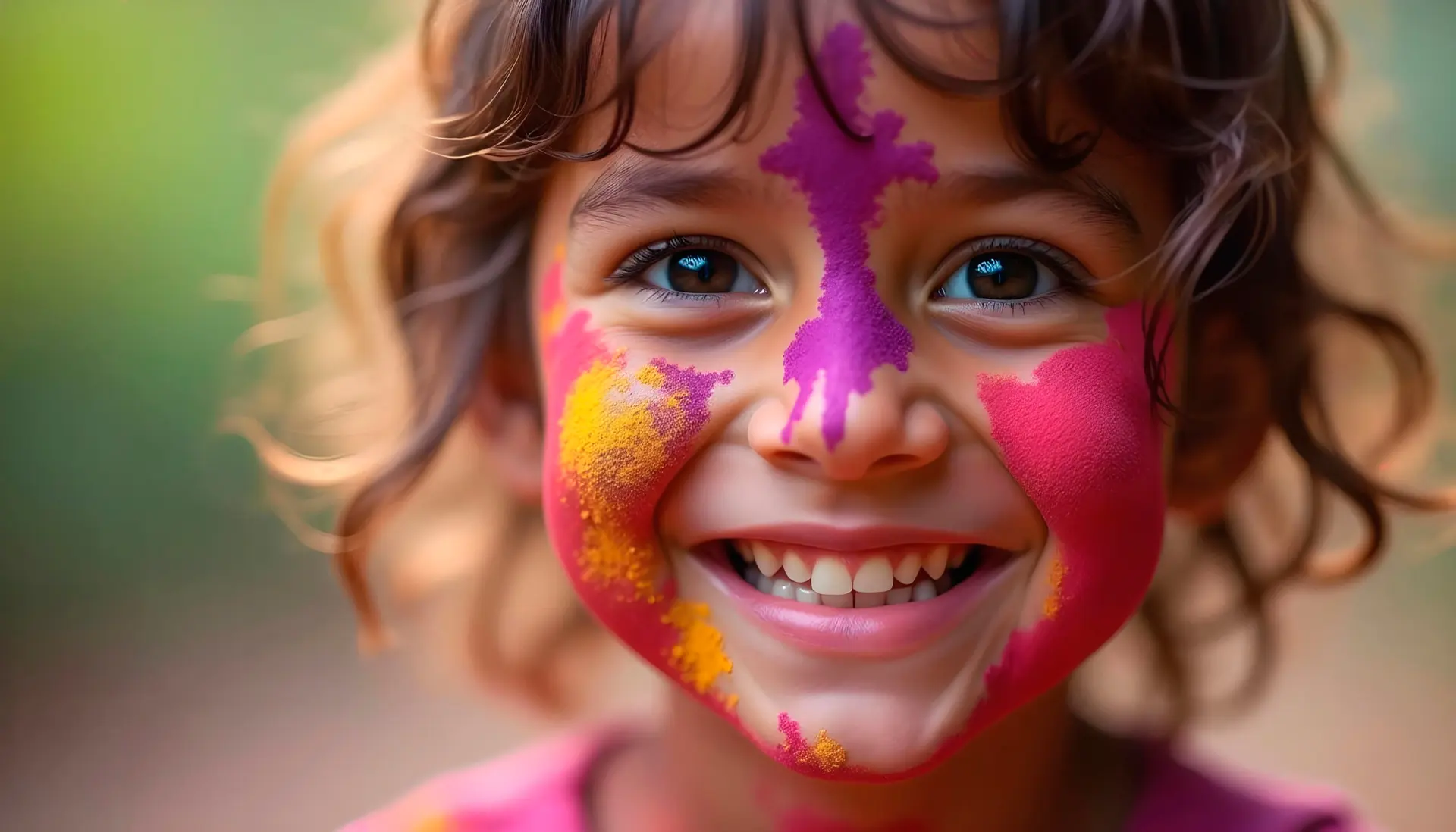 Maquillage sur visage d'enfant