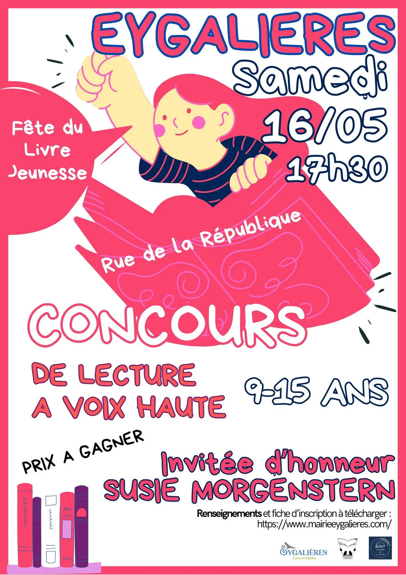 Poster Youth Book Festival in Eygalières Reading competition 16.05.26