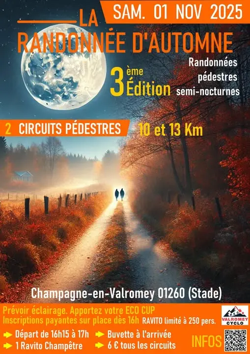 Randonnée d'automne semi-nocturne avec ravito-champêtre_Champagne-en-Valromey
