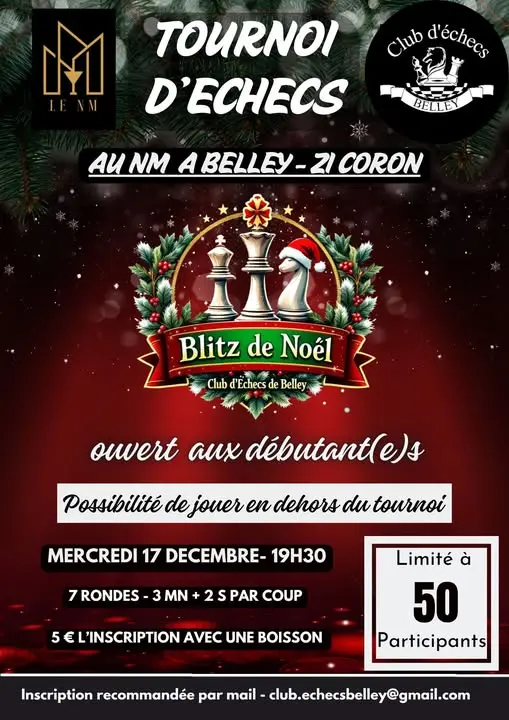 Tournoi d'échecs Blitz de Noël_Belley