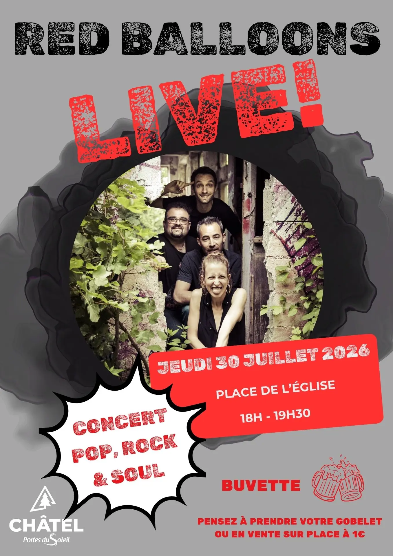Concert Pop-Rock Red Balloons_Châtel