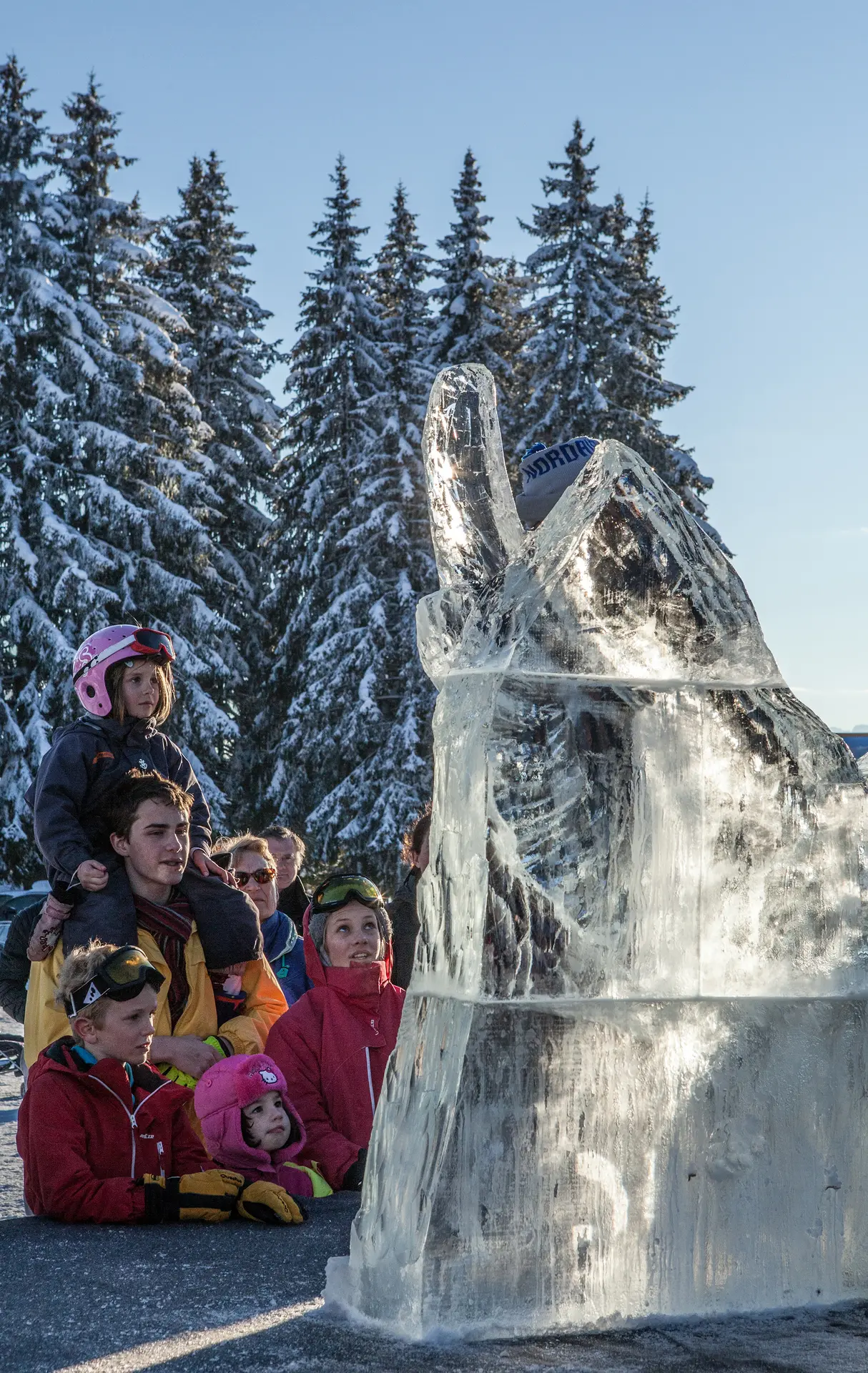 Démonstration sculpture sur glace