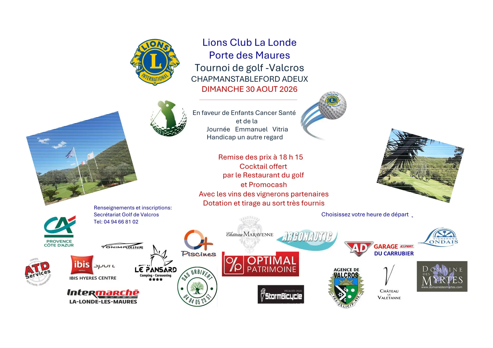 Tournoi de Golf scramble à 2 au Golf de Valcros