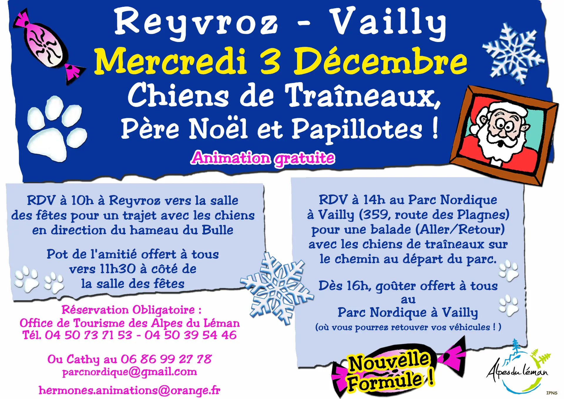 Chiens de traîneaux, Père Noël et Papillotes_Vailly