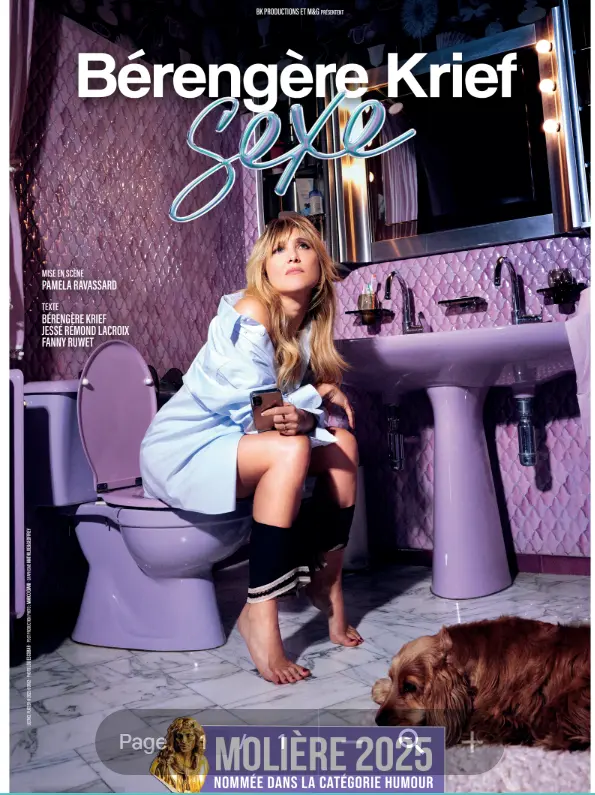 Affiche représentant Bérangère Kriek assise sur des toilettes