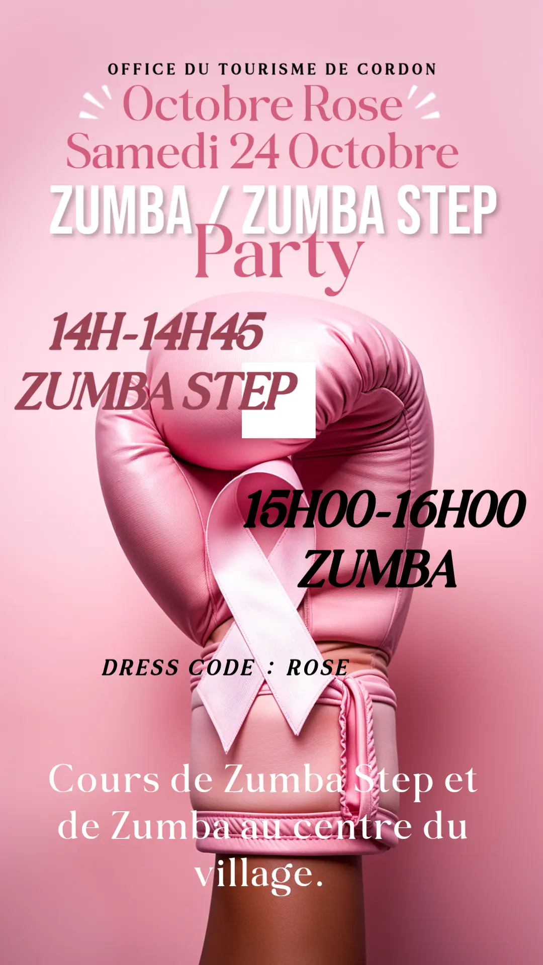 Affiche pour la Zumba Party à Cordon