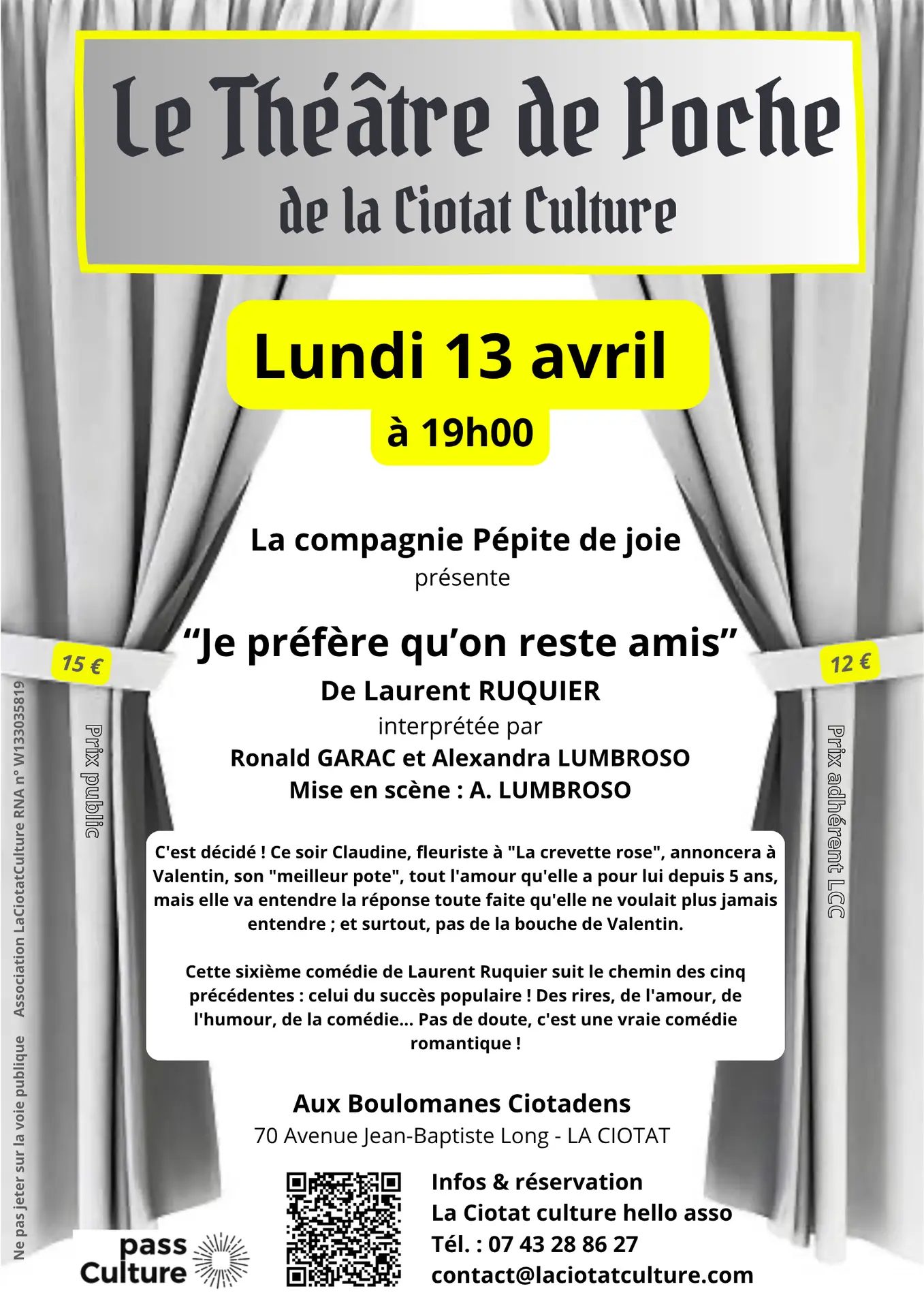 Théâtre de Poche - Je préfère qu’on reste amis