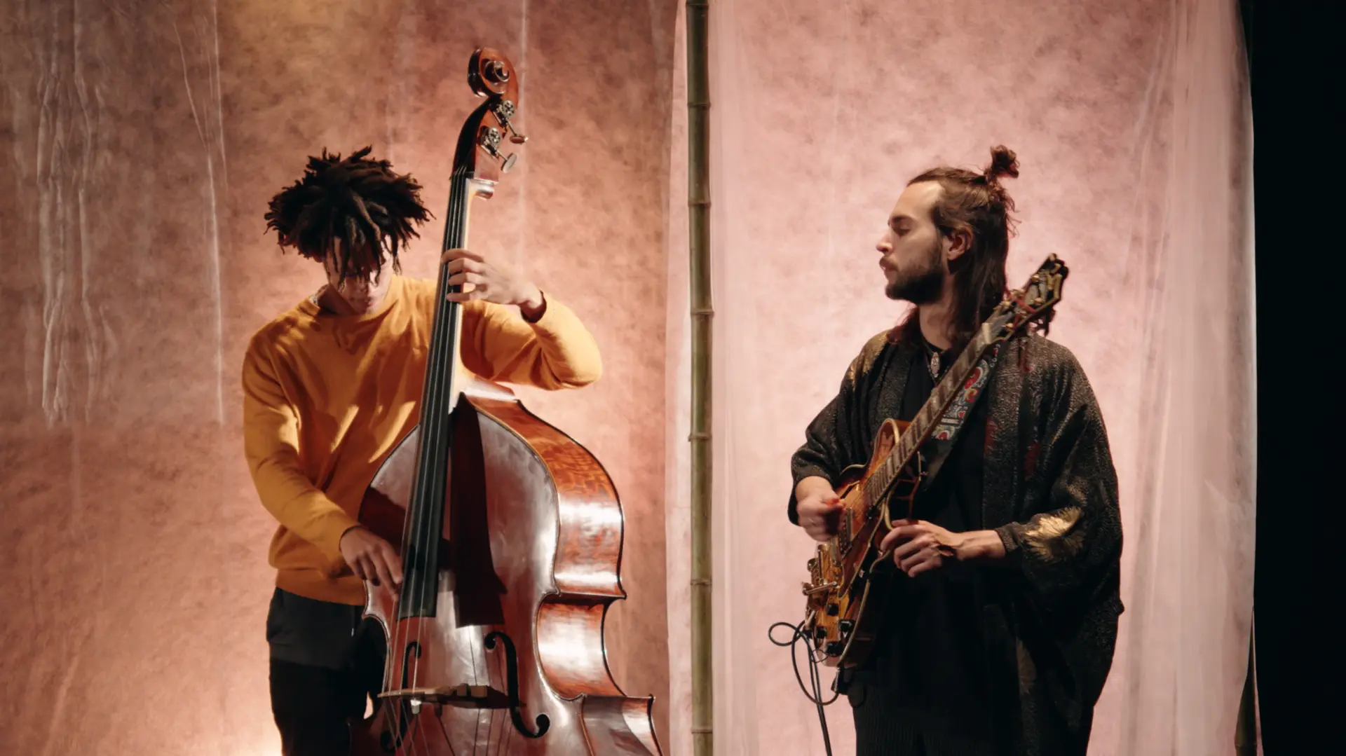Concert Sûn Claw - Un contre-bassiste et un guitariste