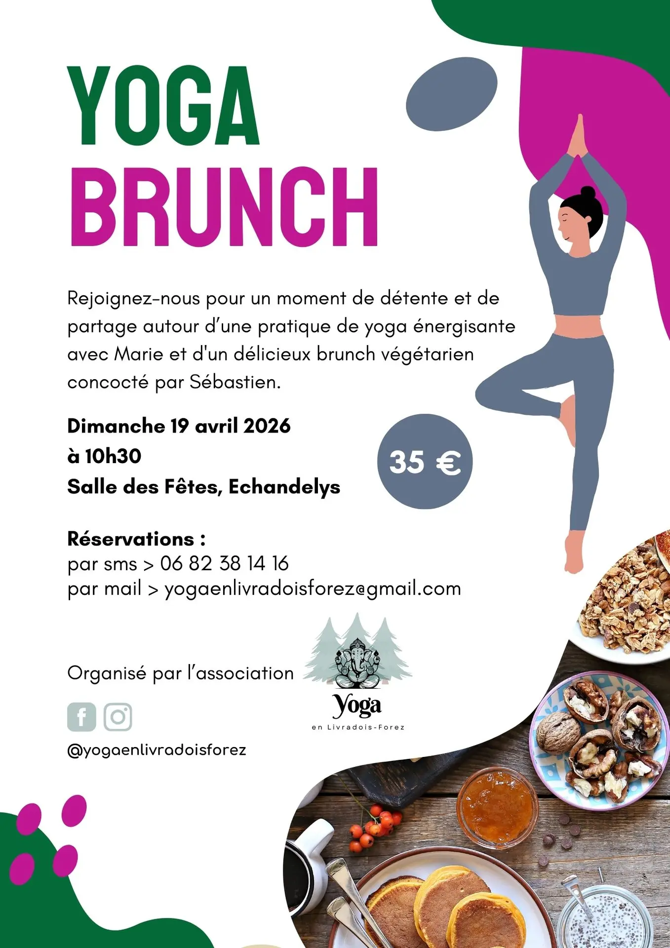 Affiche yoga brunch