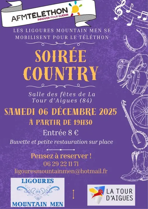 Les soirées country à La Tour d'Aigues par Ligoures Mountain Men_La Tour-d'Aigues