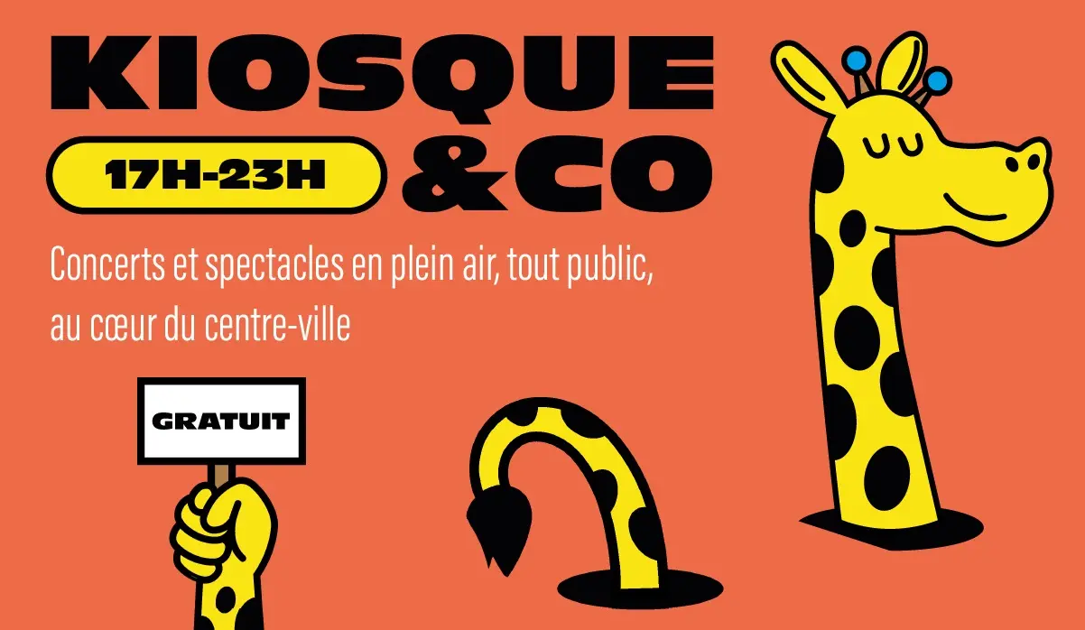 affiche web, girafe qui ressemble au monstre du loch ness