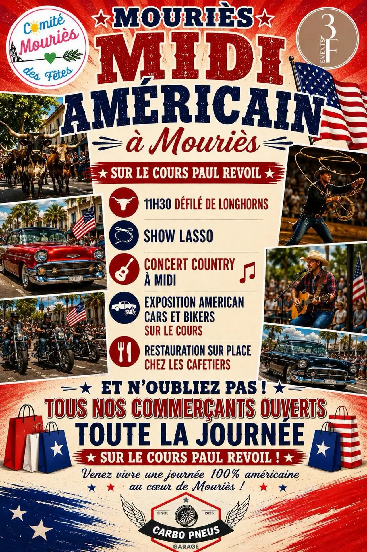 Affiche Journée western Midi américain à Mouriès 08.08.26