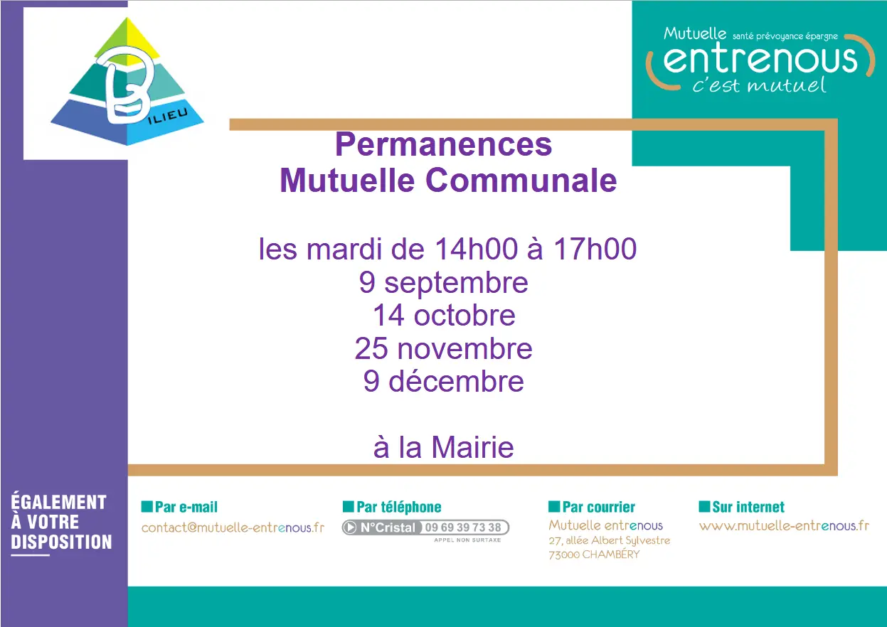 Logo pyramide de Bilieu, dates des évènements d'informations pour la mutuelle