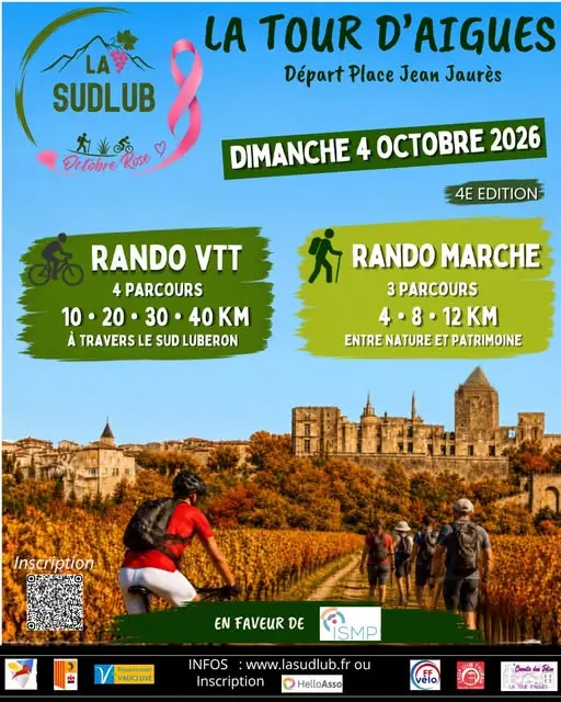 La Sud Lub 2026 -place aux randonnées pédestres et VTT à La Tour d 'Aigues_La Tour-d'Aigues