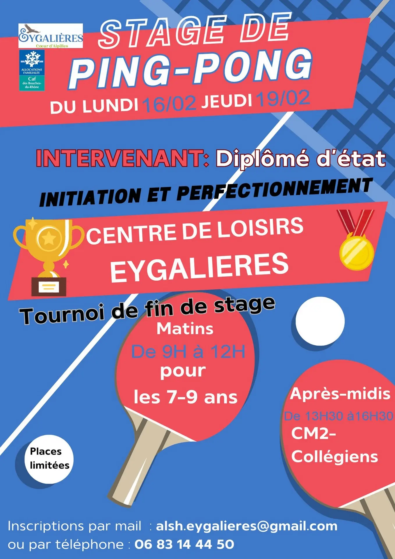 Poster Introduction and improvement in table tennis in Eygalières 16.02 to 19.02.26
