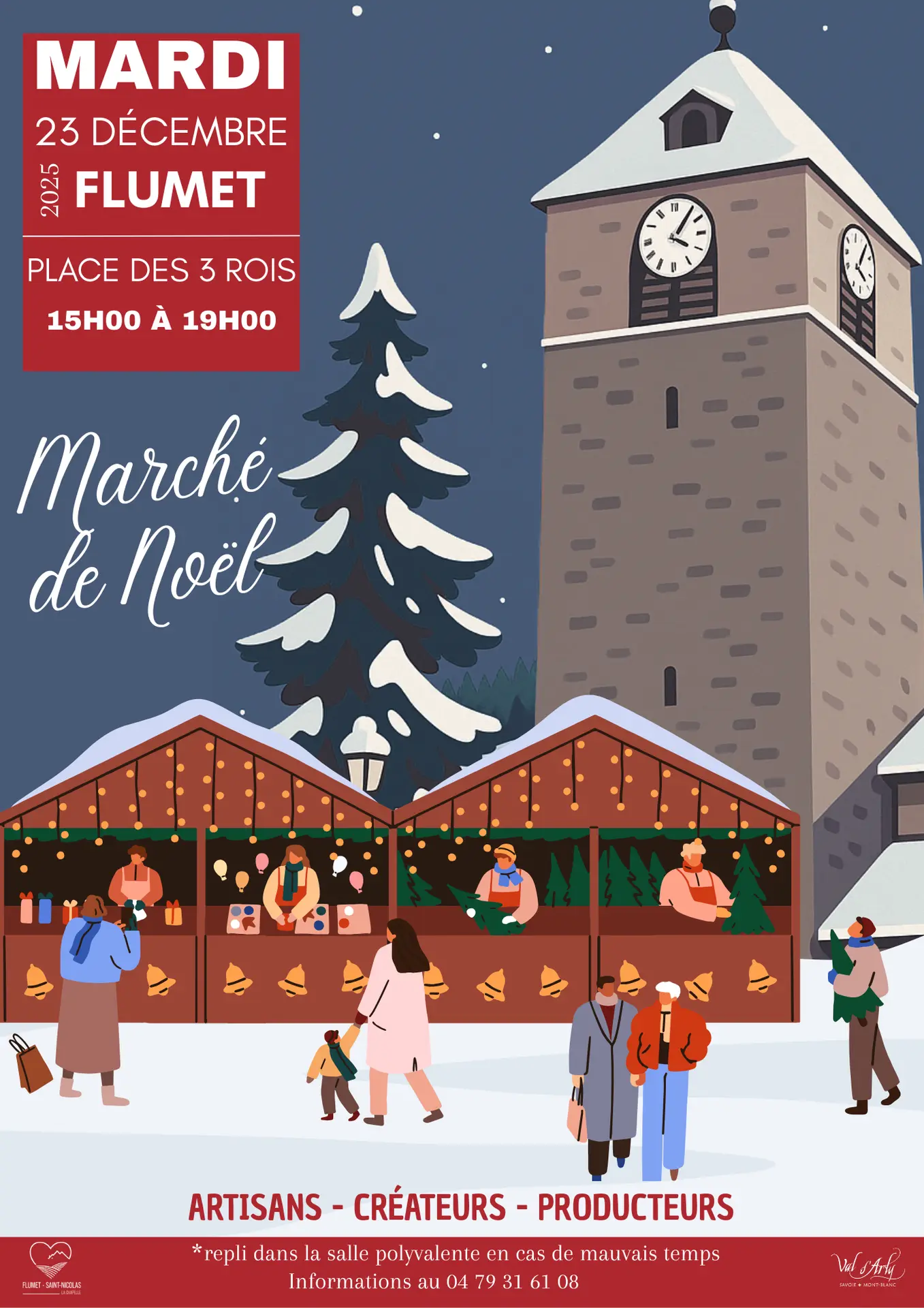 Affiche marché de Noël à Flumet