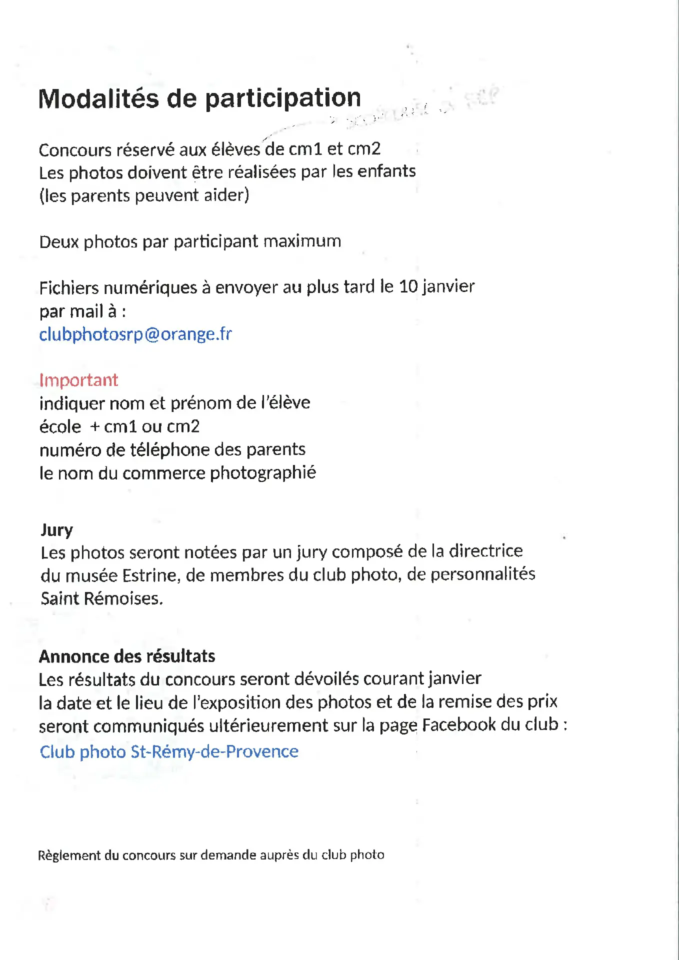 Affiche concours photos des vitrines de Noel à Saint Rémy de Provence