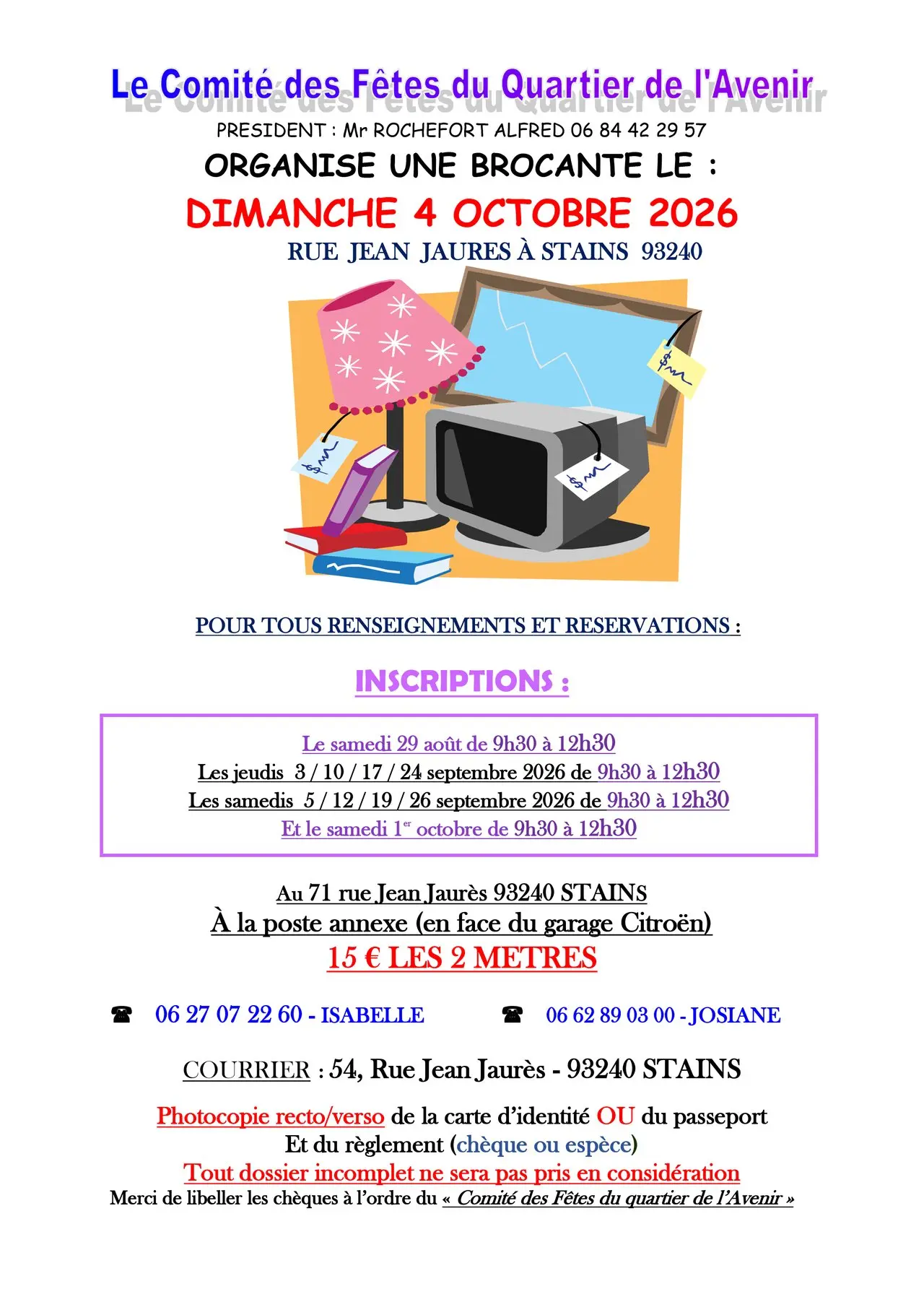 Le comité des fête quartier de l’Avenir