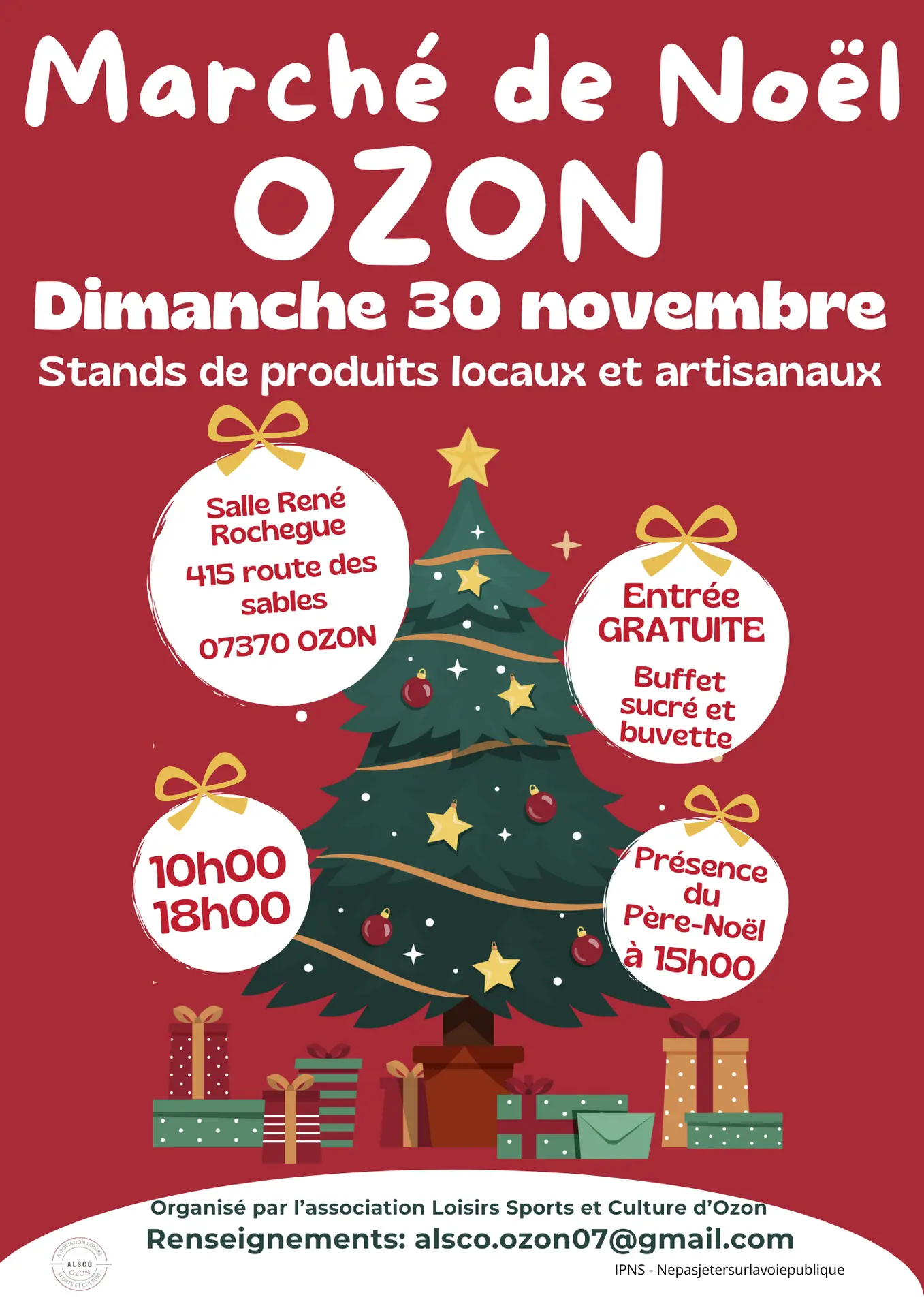 affiche expliquant le déroulé du marché de noël
