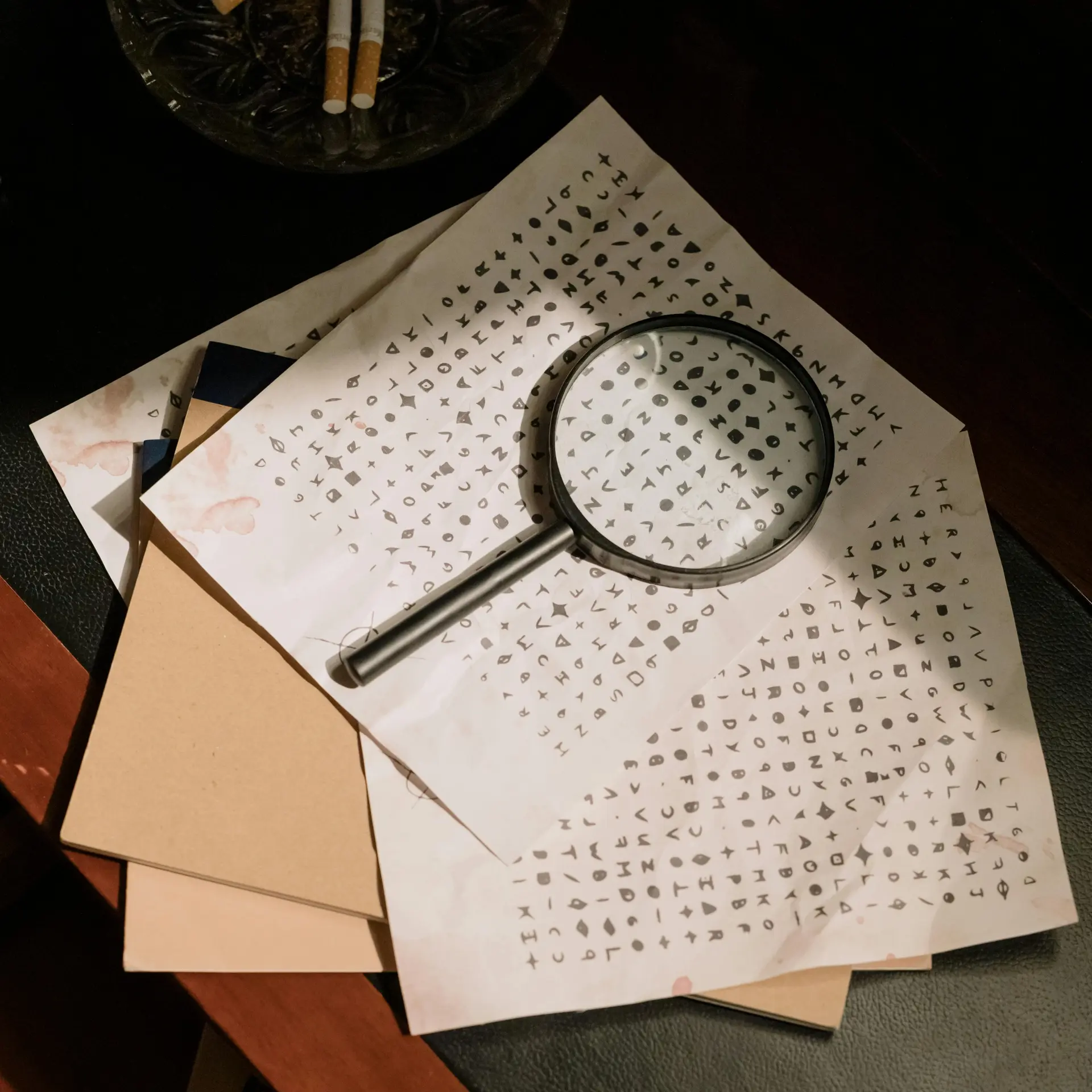 loupe avec codes secrets