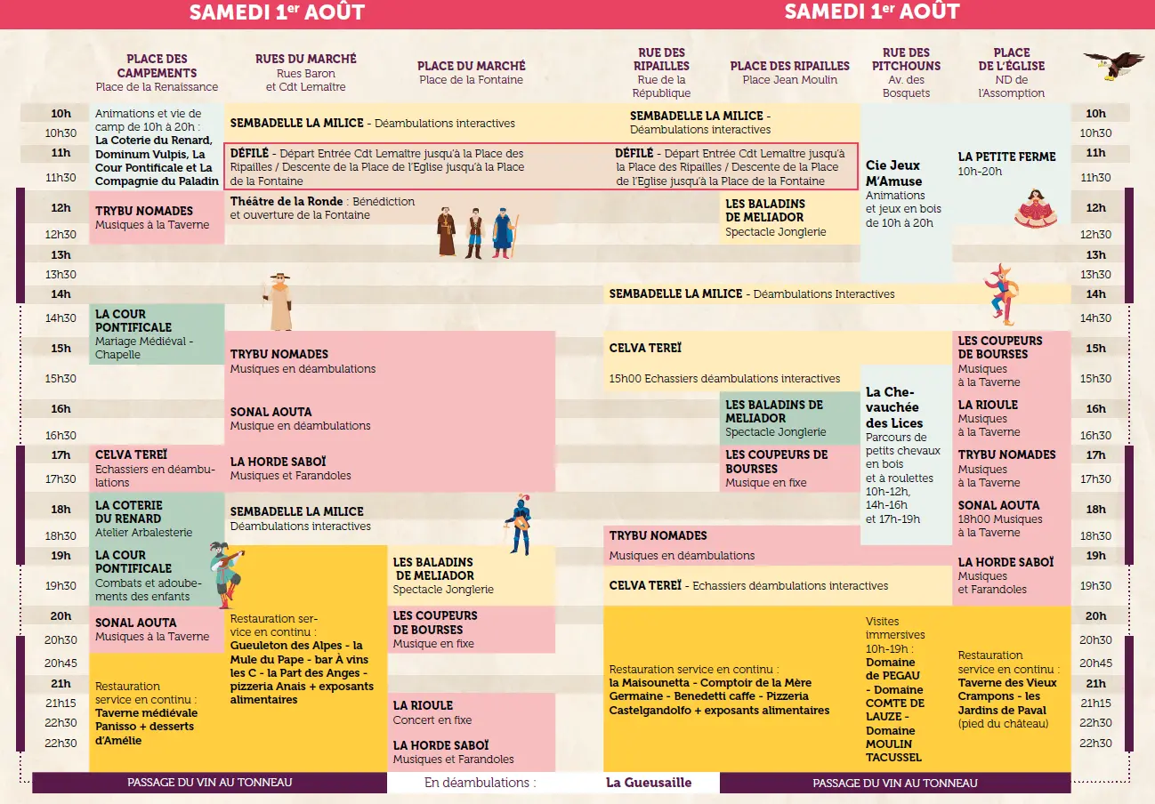 Programme journée du 1er août