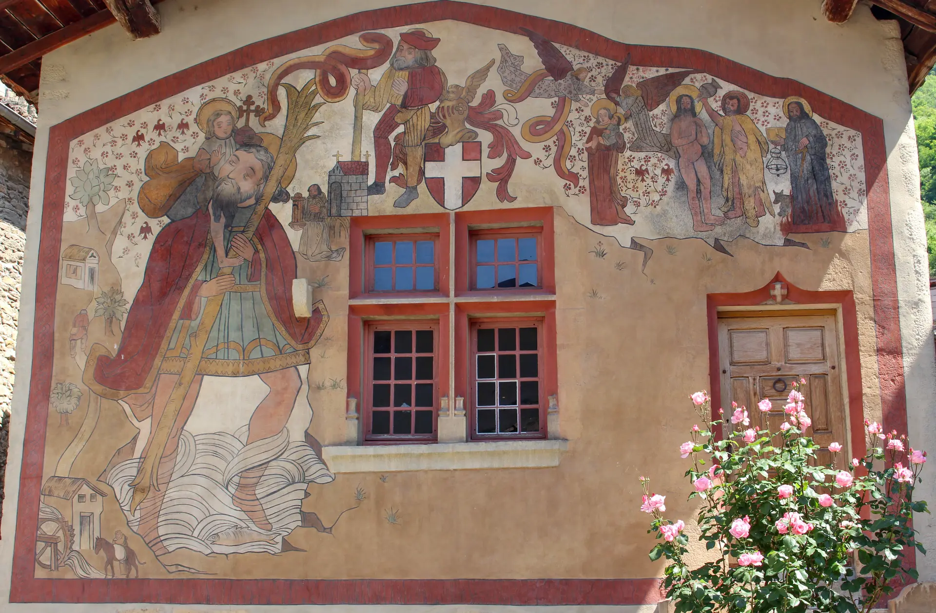 fresque sur façade à Saint Sorlin en Bugey