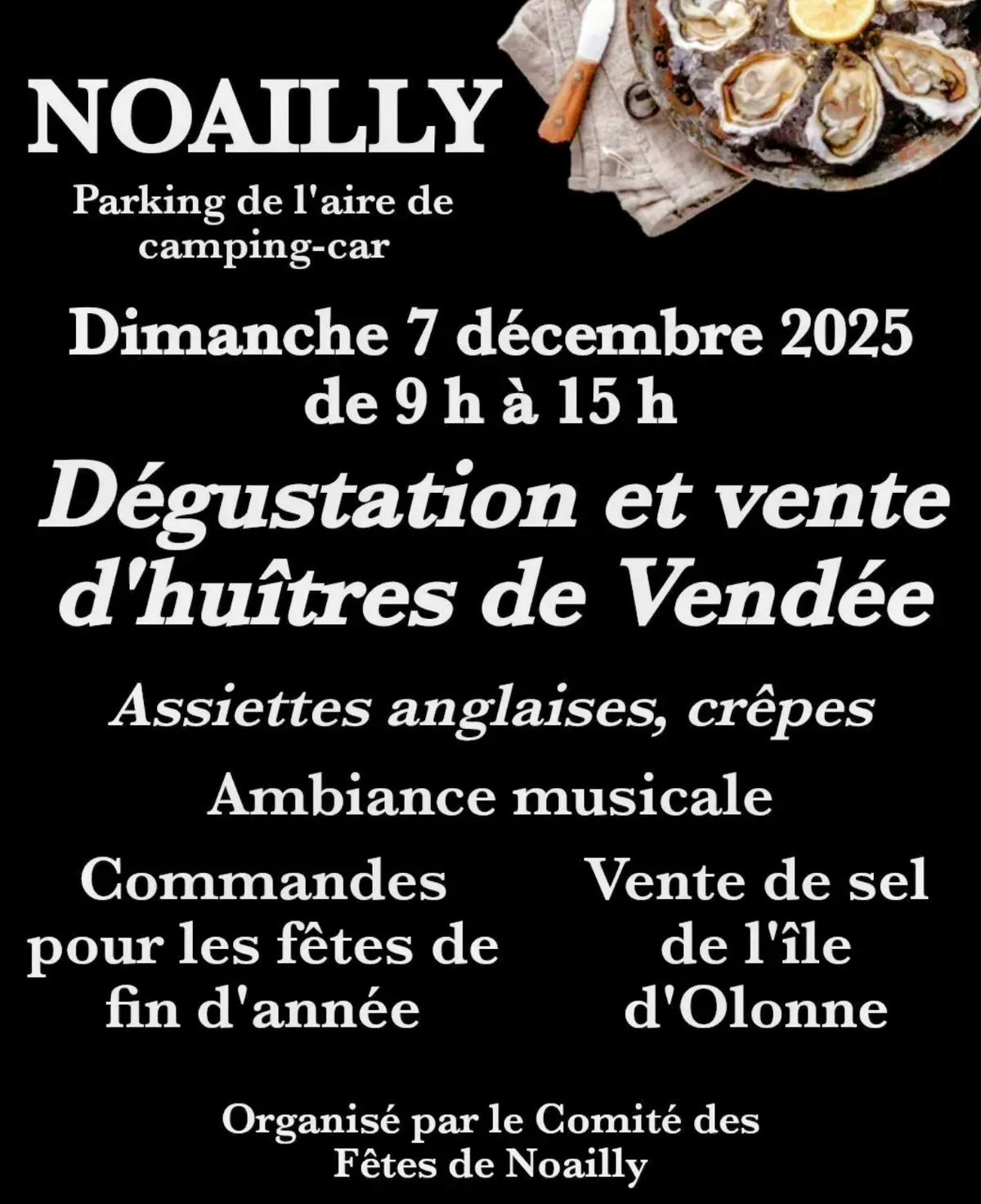 Dégustation et vente d'huîtres Noailly