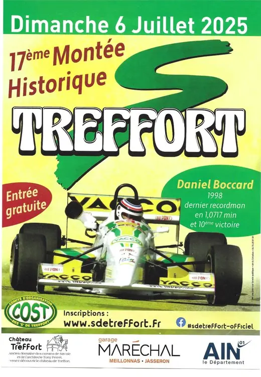 Affiche de la montée historique de véhicules de collections