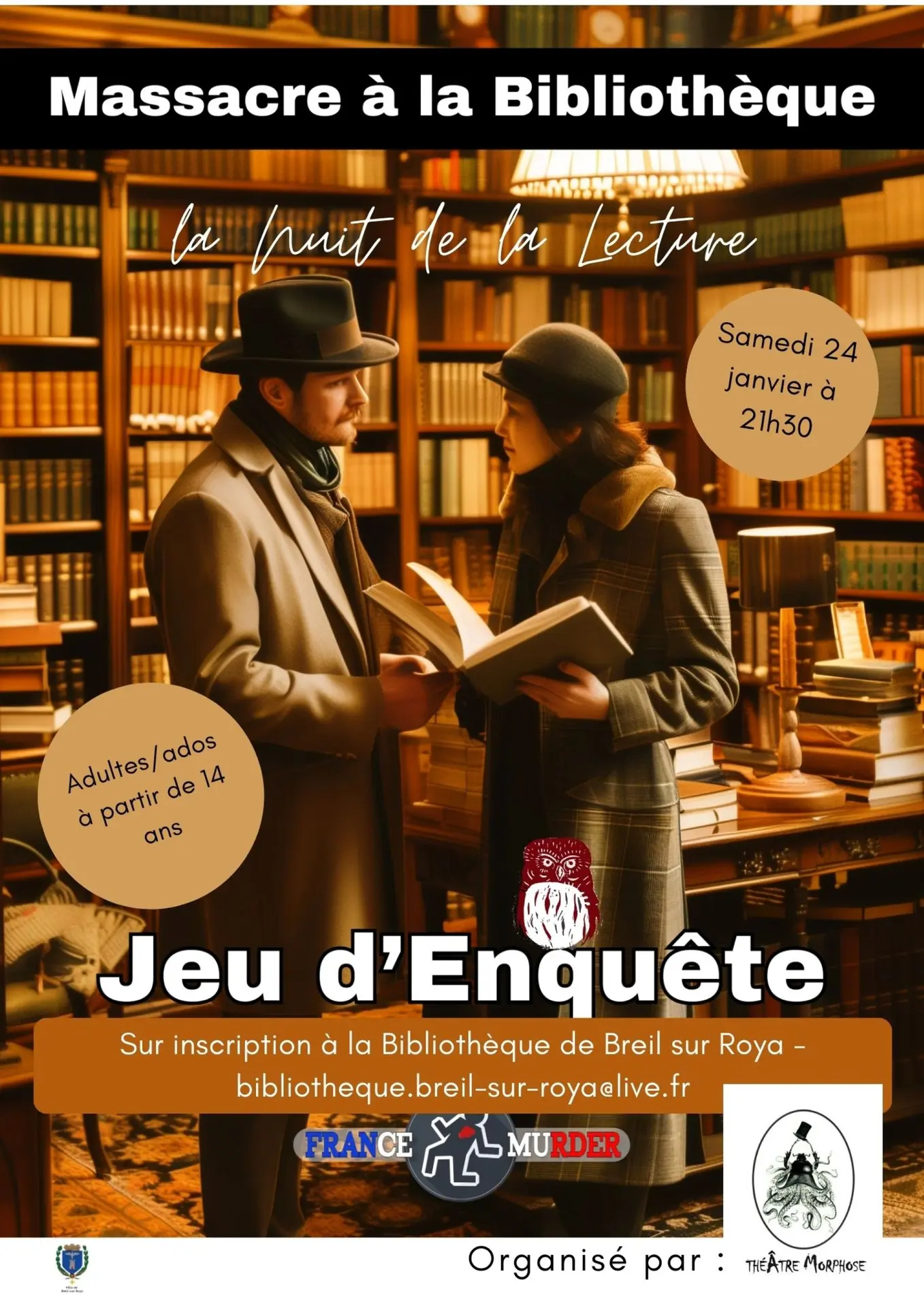 Nuit de la lecture : Jeu d'enquête Massacre à la bibliothèque_Breil-sur-Roya