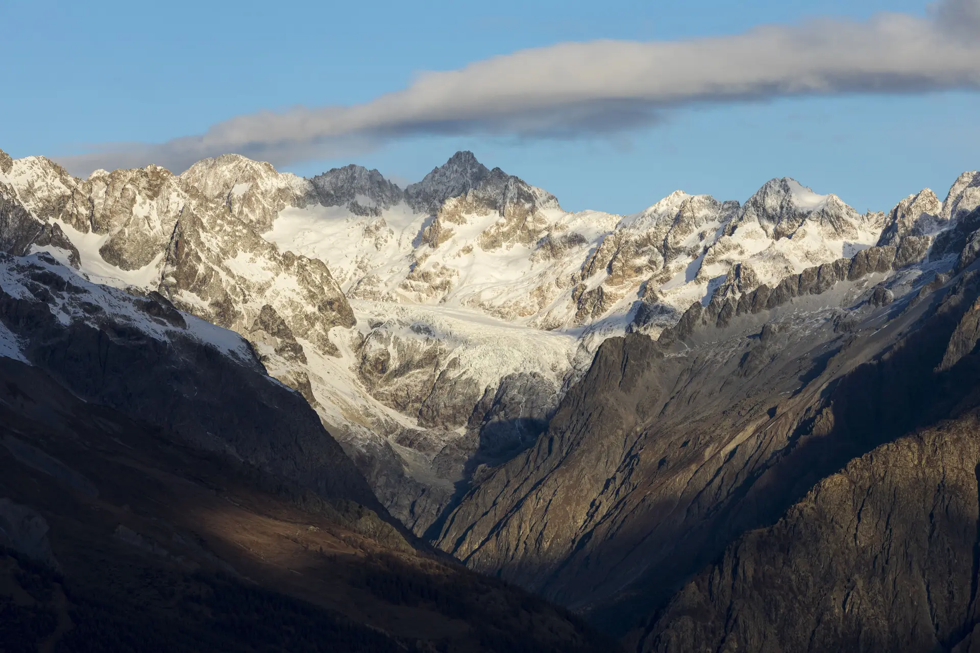 Photographie lever de Soleil sur le Glacier Blanc