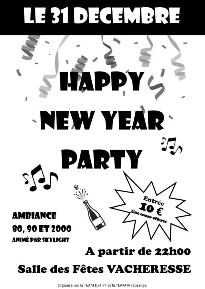 Affiche Happy New Year Party Vacheresse