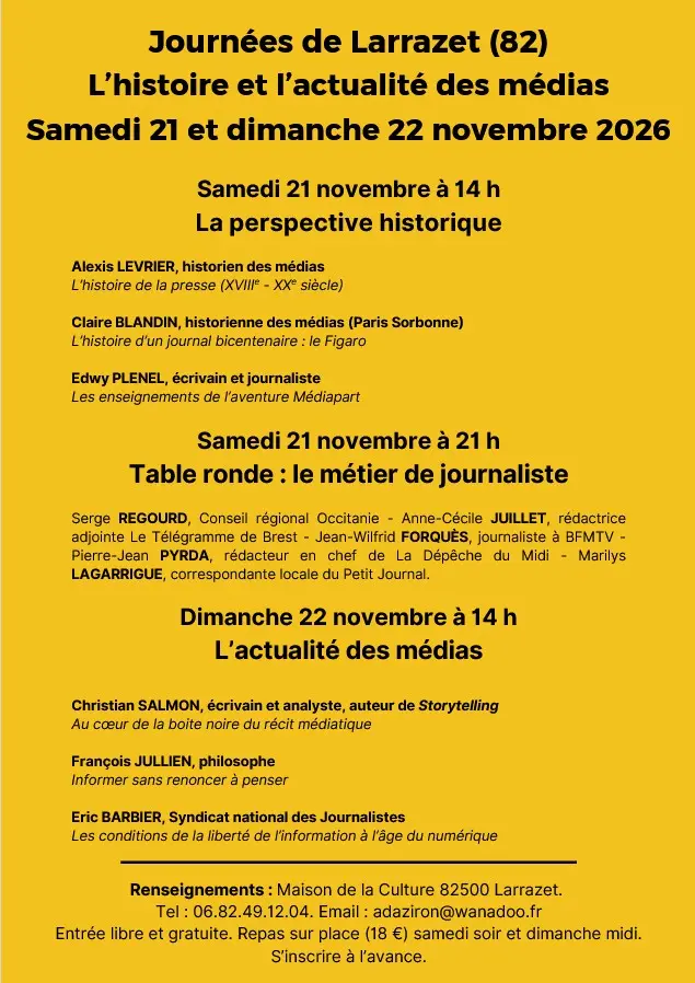 Programme journées de Larrazet 2026