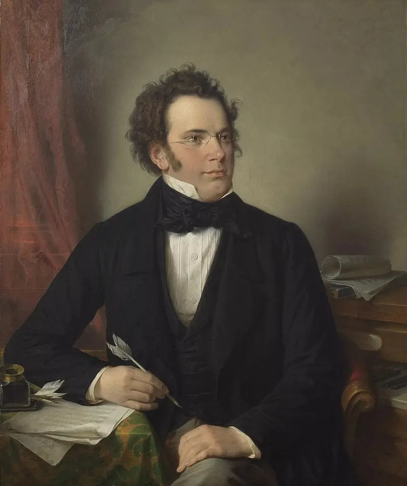 Franz Schubert, par Wilhelm August Rieder, 1875 d'après son aquarelle de 1825.