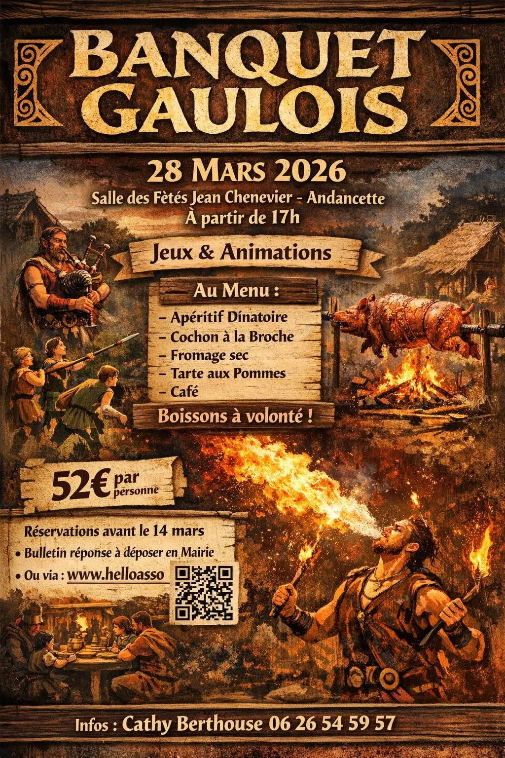 Affiche expliquant la soirée