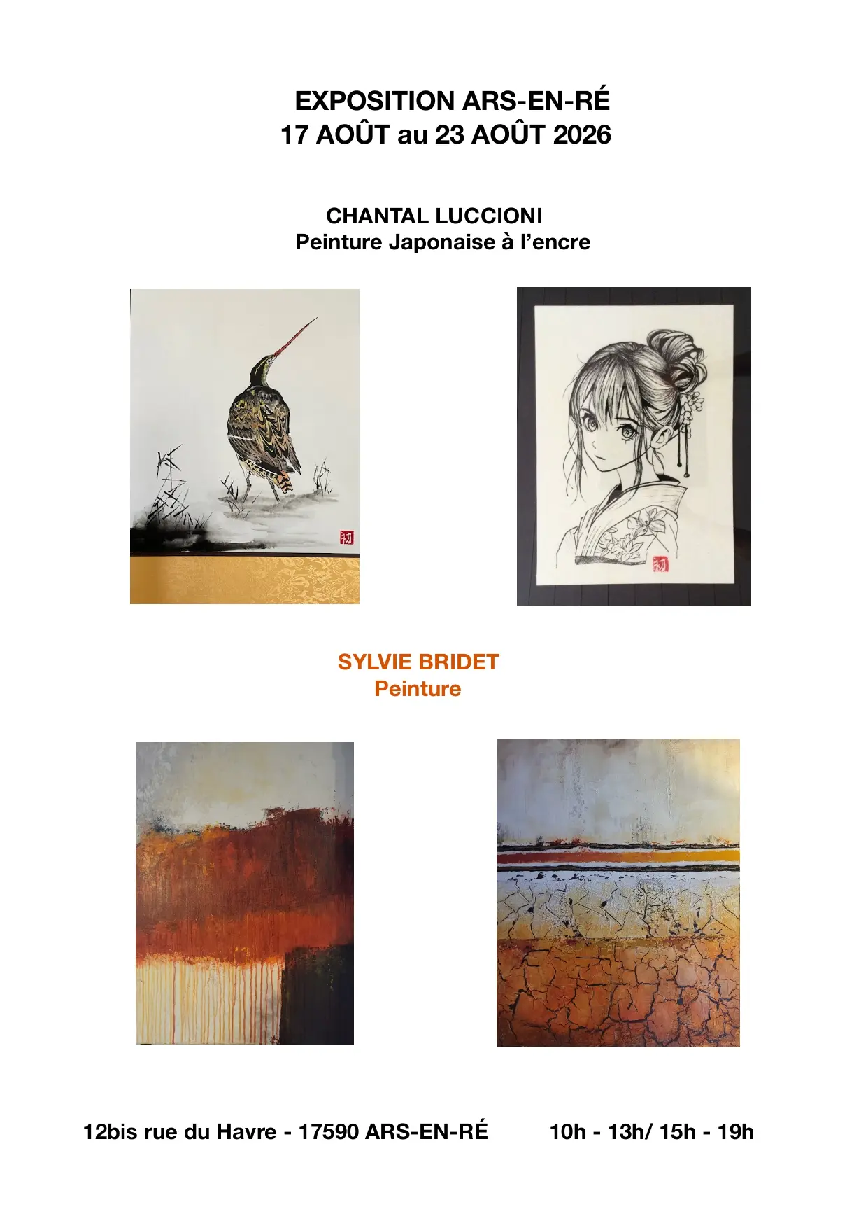 Affiche de l'exposition Chantal Luccioni et Sylvie Bridet