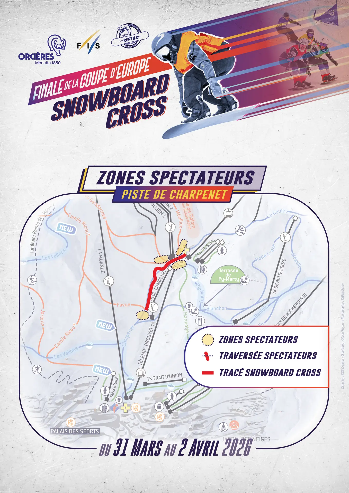 Zones spectateur - Coupe d'Europe de snowboard 2026
