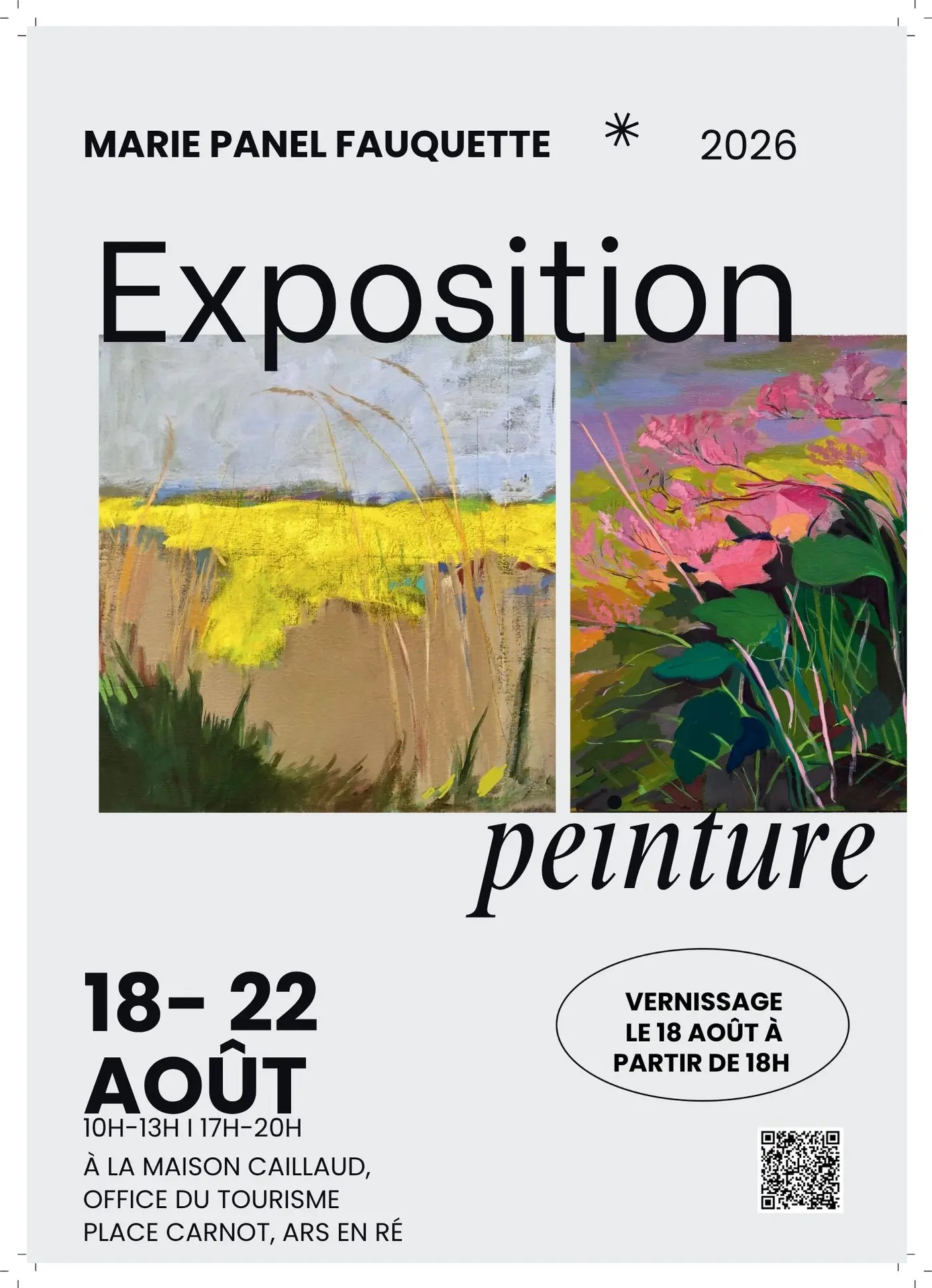 Cartel de la exposición de Marie Panel-Fauquette