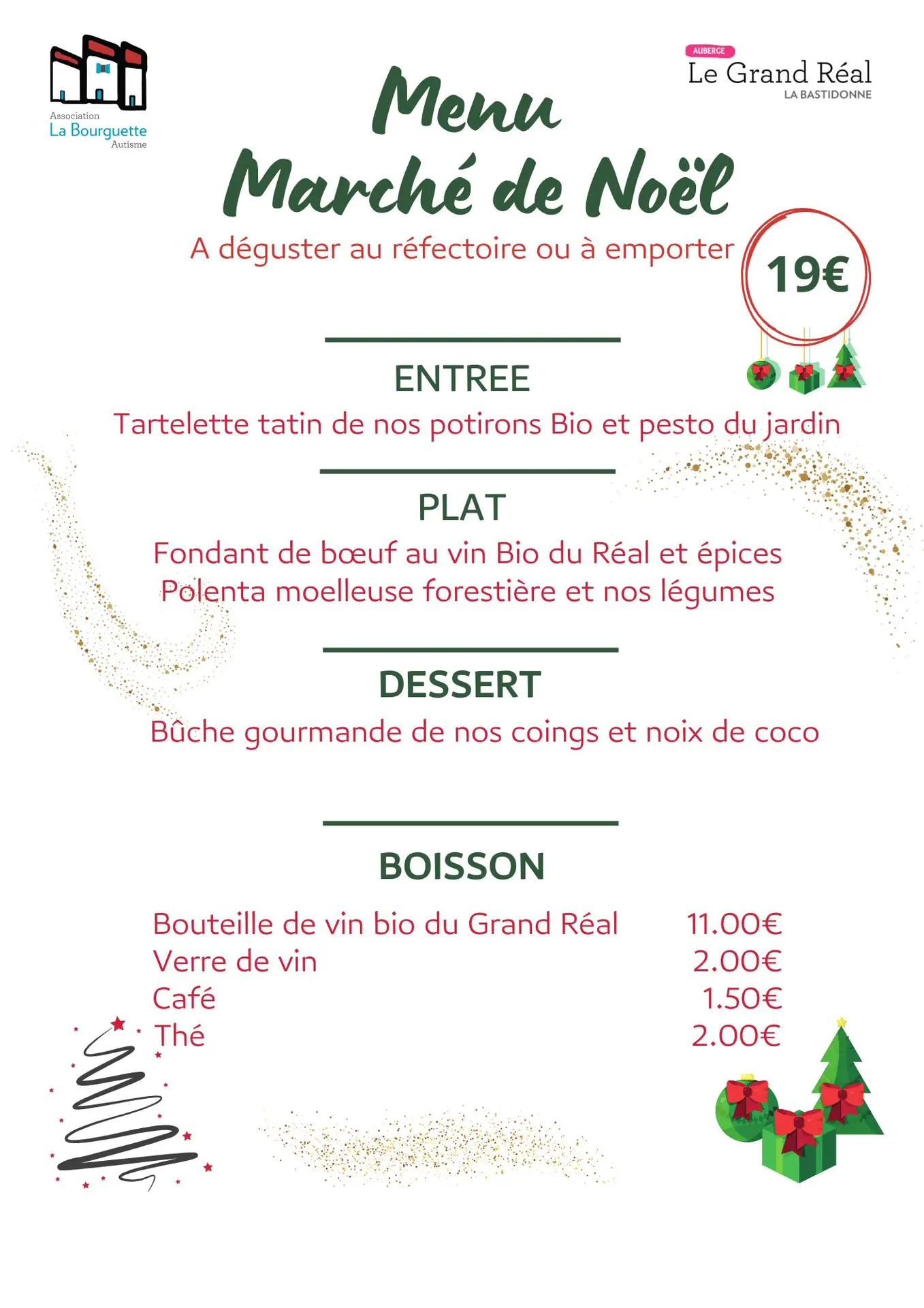 Repas de Noël à l'Auberge du Grand Réal à La Bastidonne_La Bastidonne