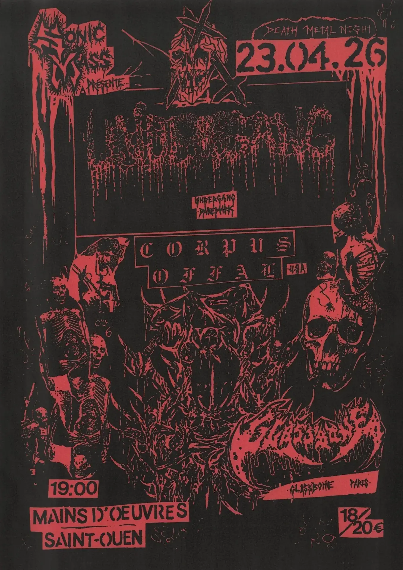 Concert - Undergang + Corpus Offal + Glassbone_Saint-Ouen