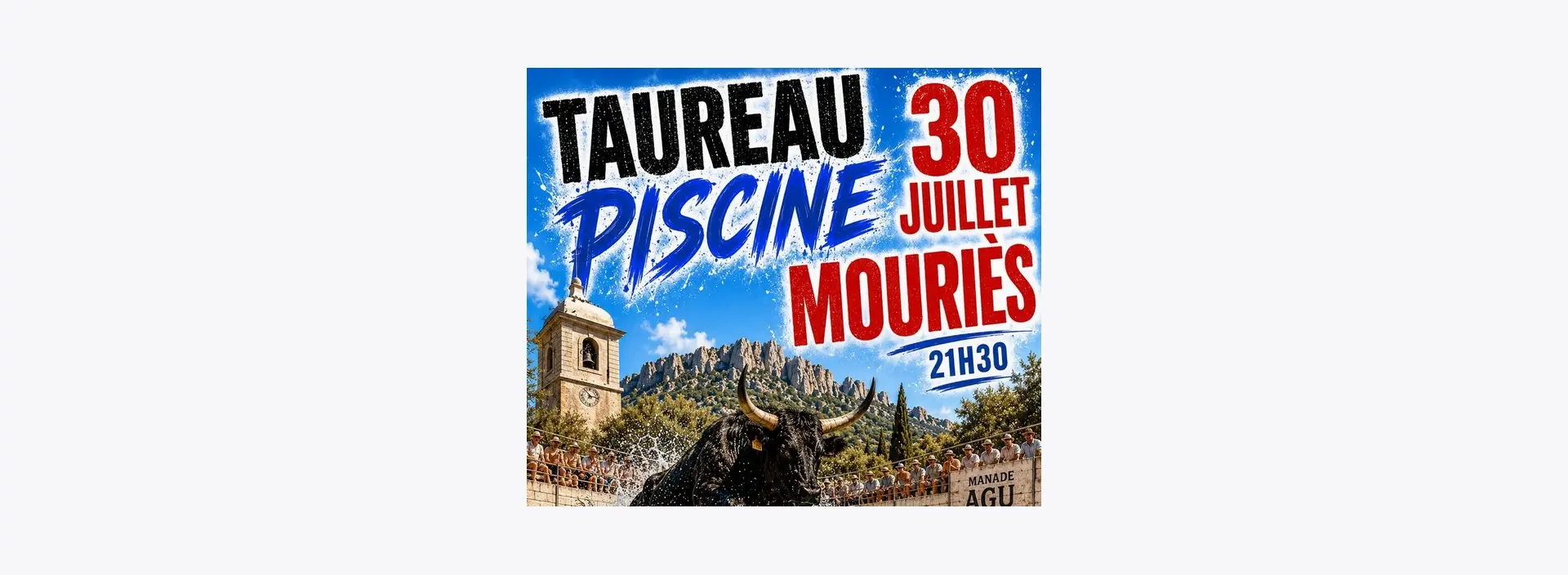Thumbnail Bull race with swimming pool in Mouriès 30.07.26
