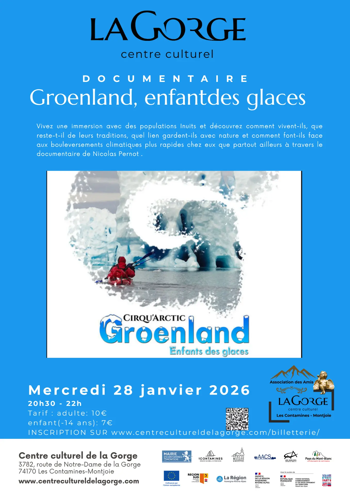 Documentaire Groenland, enfants des glaces au Centre Culturel de la Gorge_Les Contamines-Montjoie